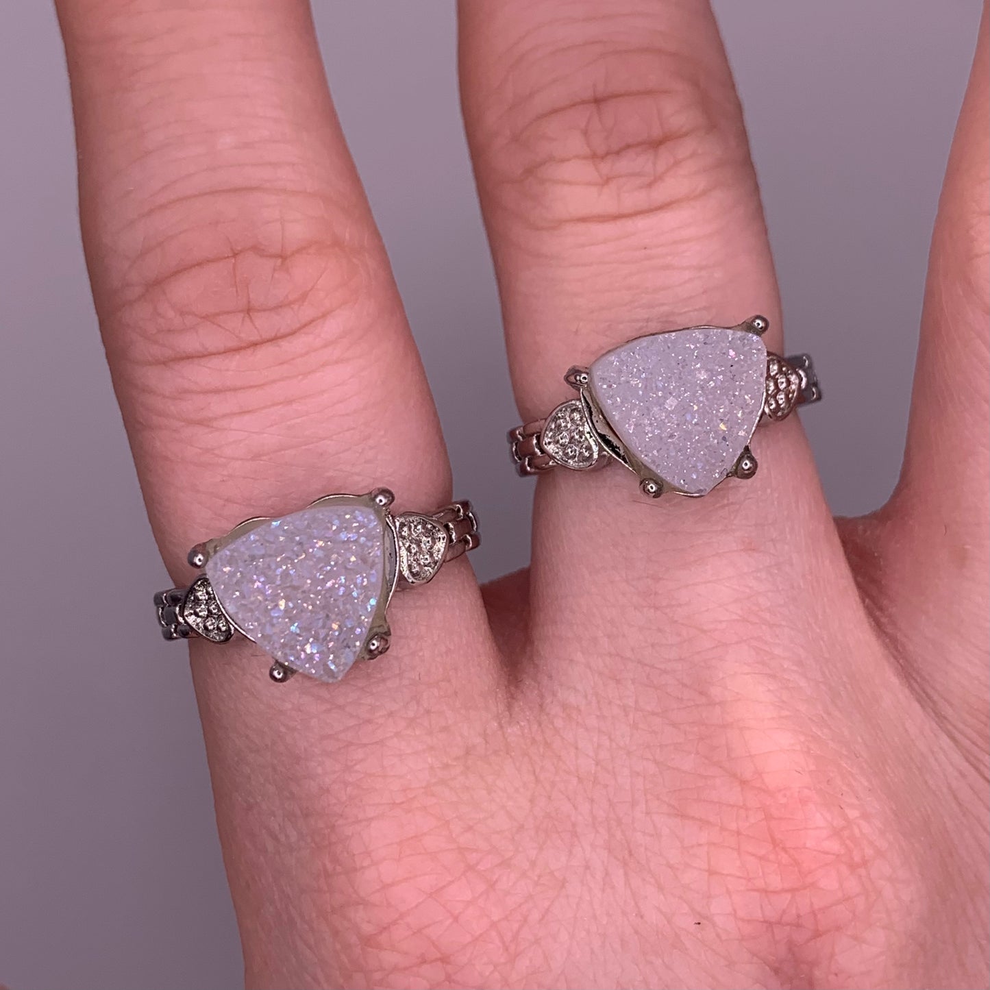 Aura Quartz Cluster Ring