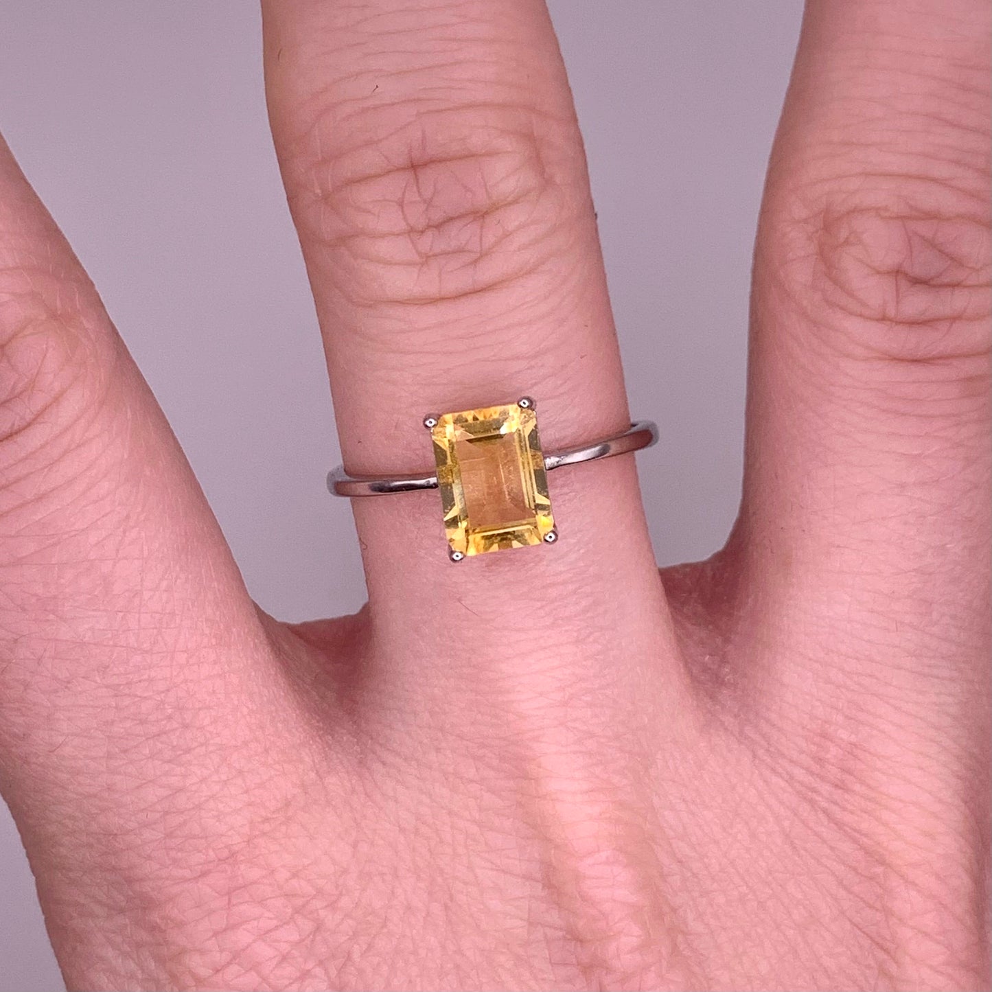 .925 Sterling Silver Citrine Ring