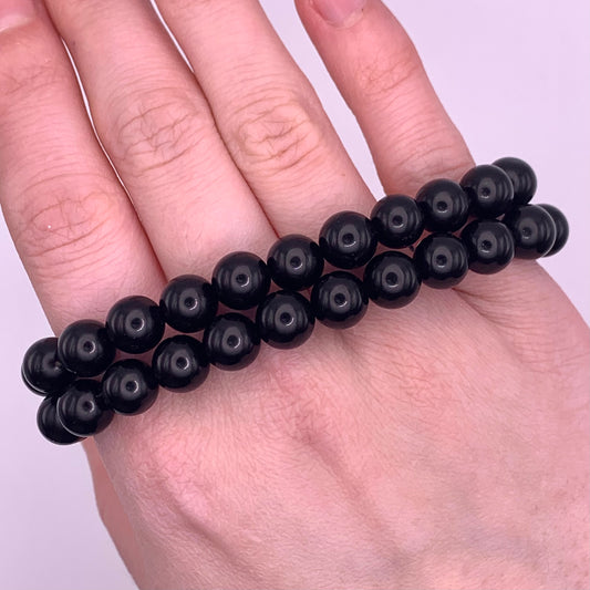 8mm Obsidian Bead Bracelet