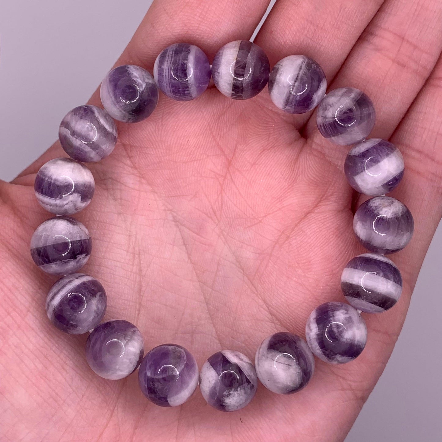 10mm Dream Amethyst Bead Bracelet - Mia's Boutique