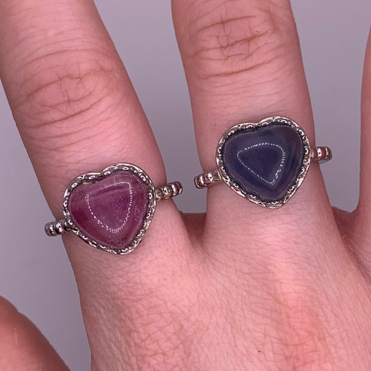 Fluorite Heart Ring