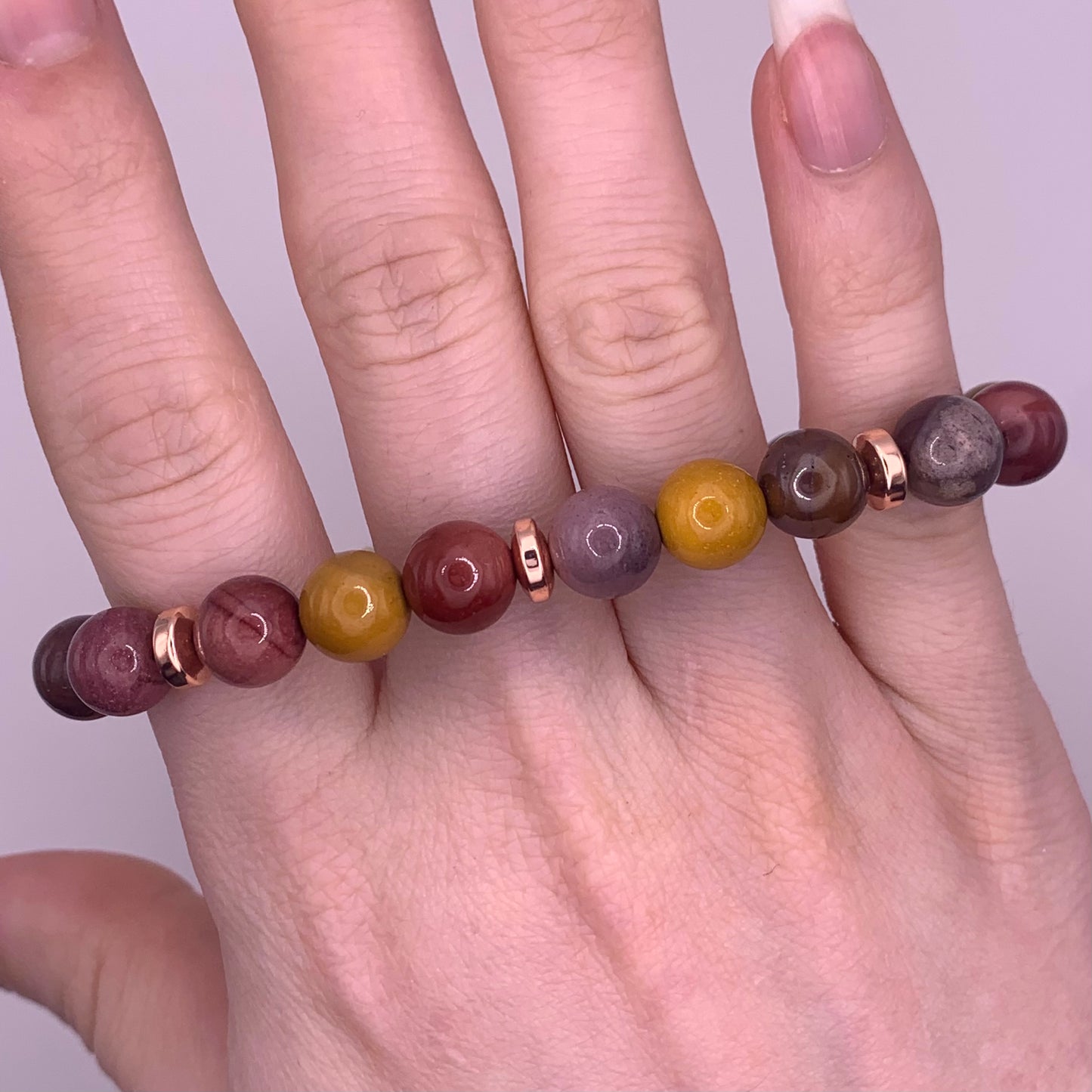 8mm Mookaite Bead Bracelet