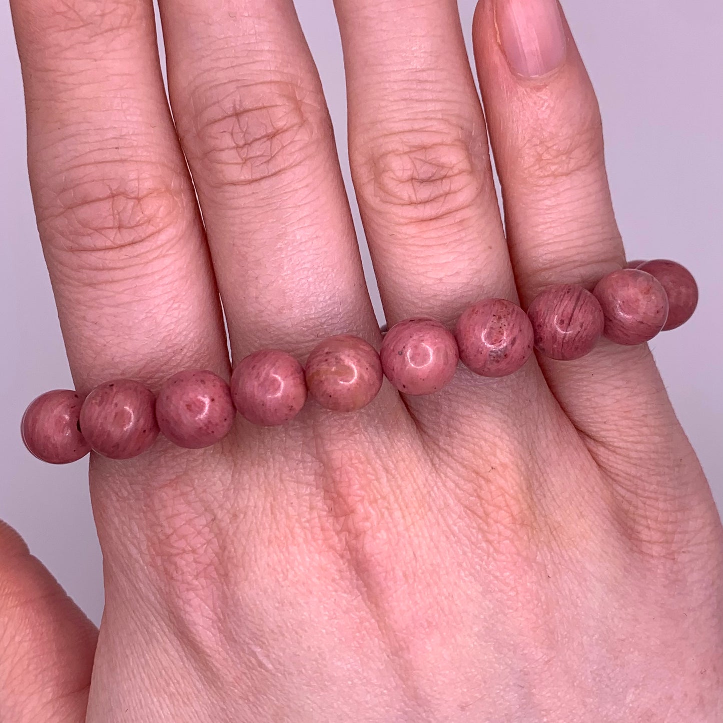 8mm Rhodonite Bead Bracelet