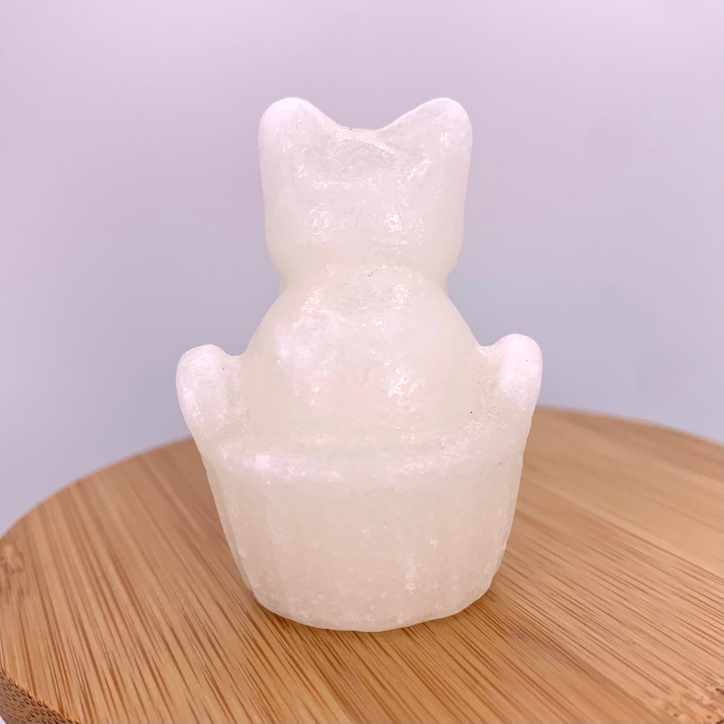 White Jade Cat in Basket