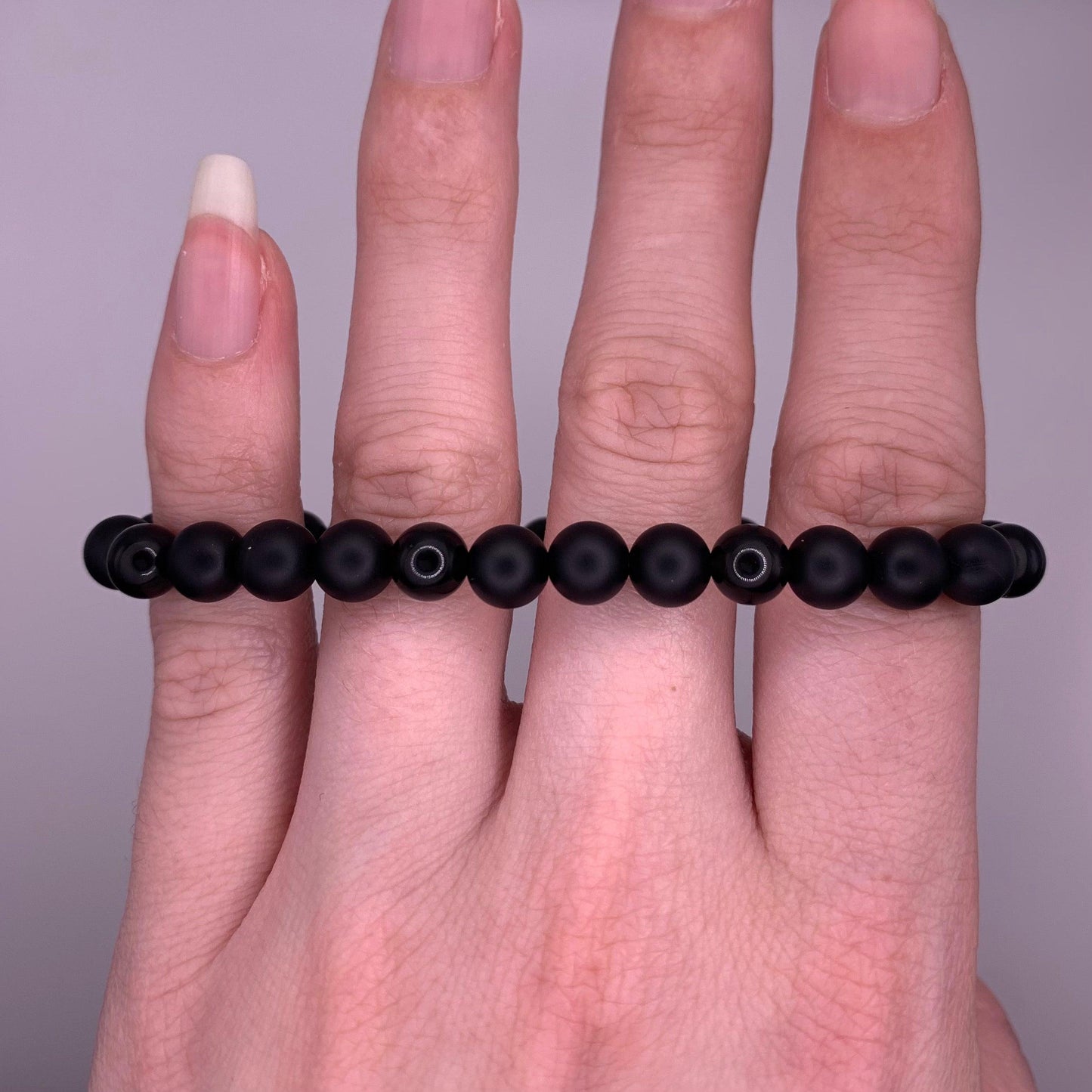 6mm Black Onyx and Obsidian Bead Bracelet - Mia's Boutique