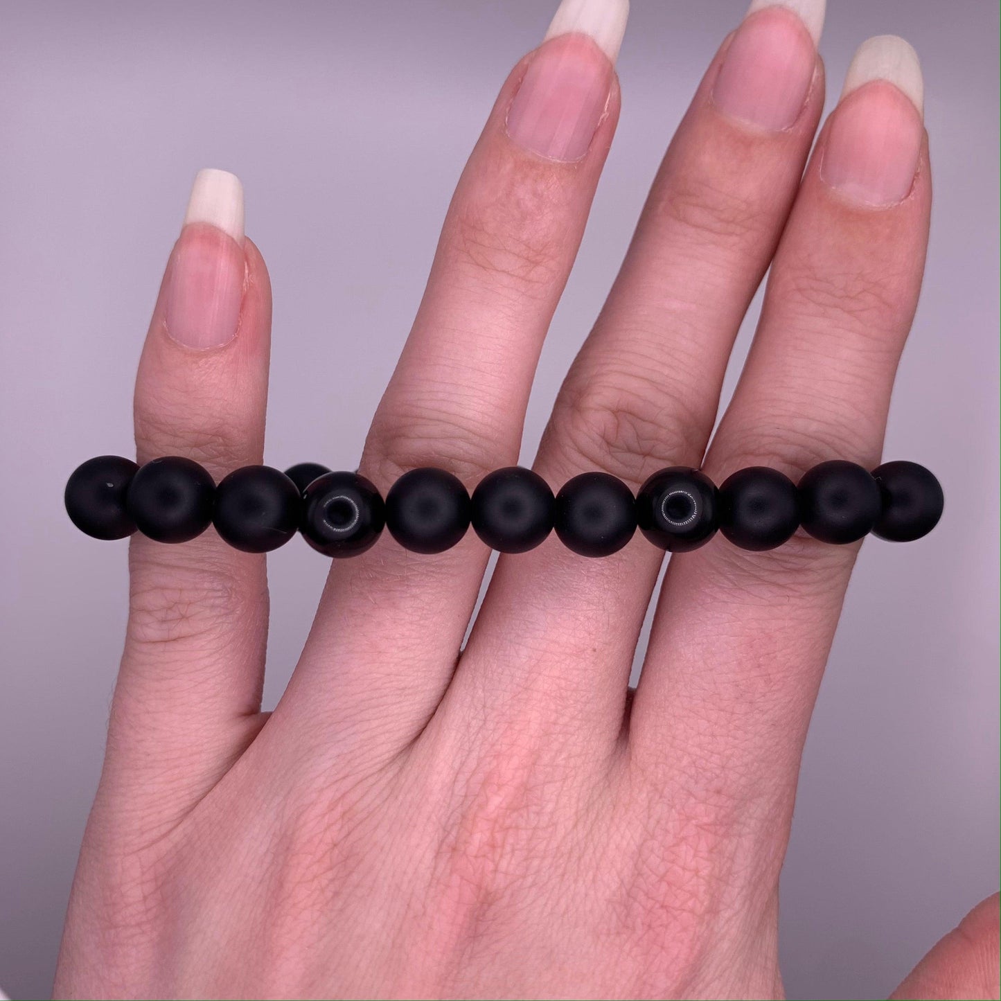 8mm Black Onyx and Obsidian Bead Bracelet - Mia's Boutique