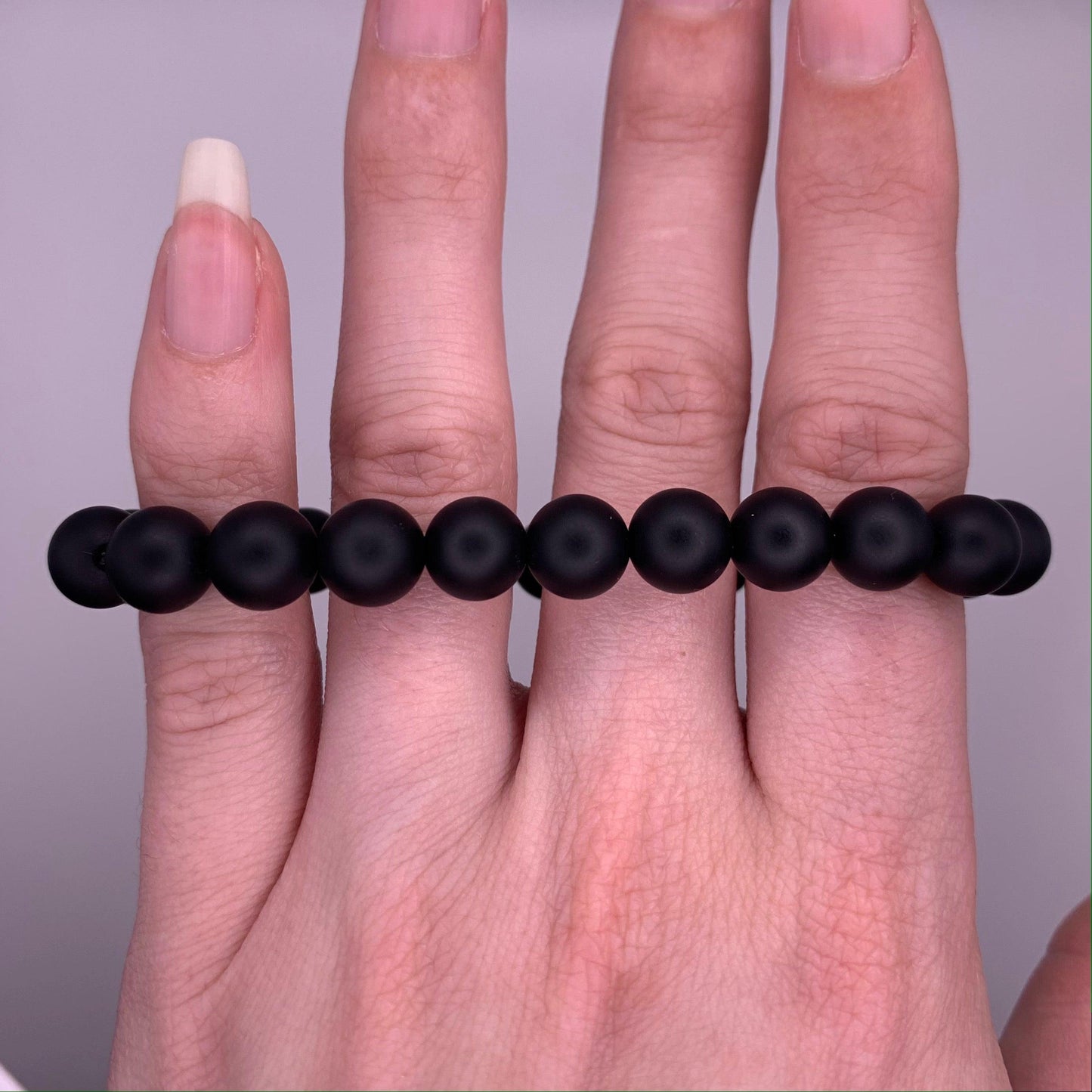 8mm Black Onyx Bead Bracelet - Mia's Boutique